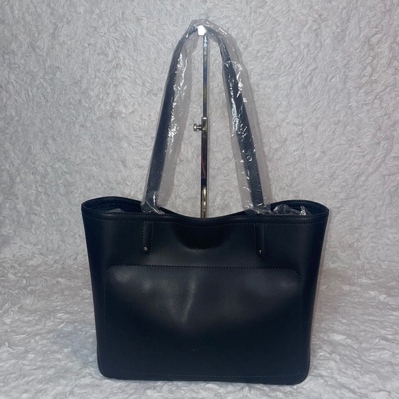 New Longchamp Cavalcade Lambskin Leather Shoulder Tote Bag Purse Black - Picture 9 of 16